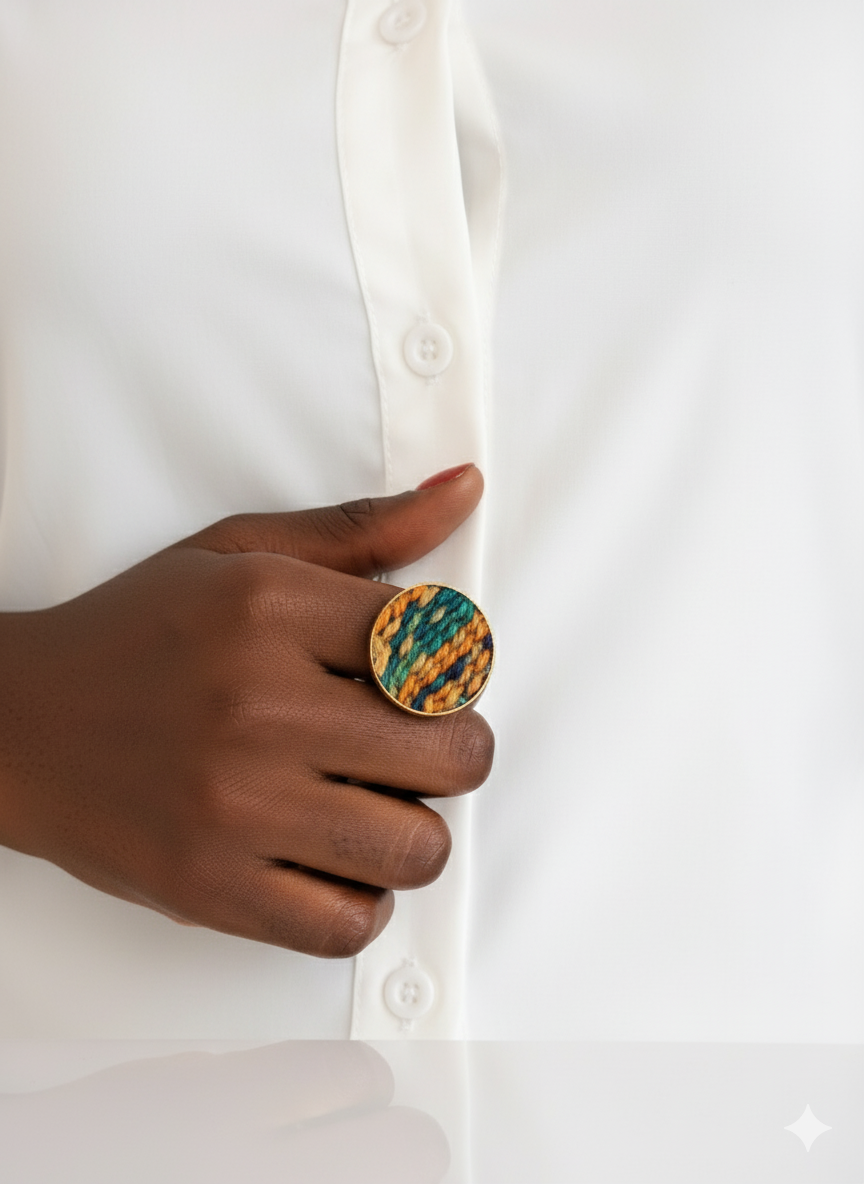 Nguru Ring - Green + Orange