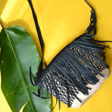 Monochrome Fringed Kiondo Sling - Okapu is a social enterprise making kiondos great. African bags handmade in Kenya with love for gifting and for elevating your fashion style.